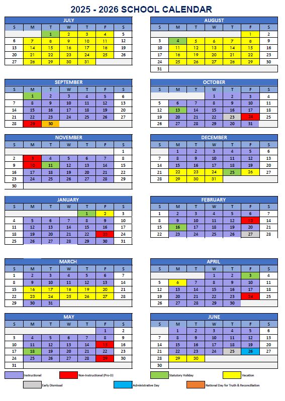 School Calendar 2025/2026 Chilliwack School District 33